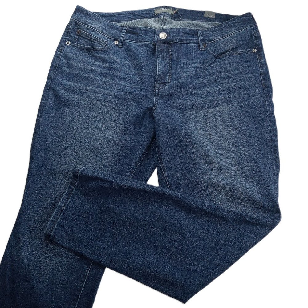 Torrid Women's Total Perfect Skinny Ankle Jeans Size 18 Tall Dark Wash Mid Rise